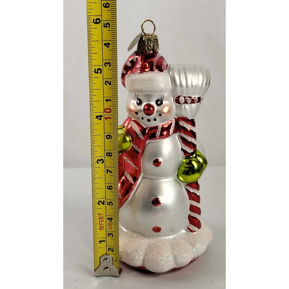 Christopher‎ Radko Cherry Ice Snowman Hand-Made Ornament 2002 Blown Glass